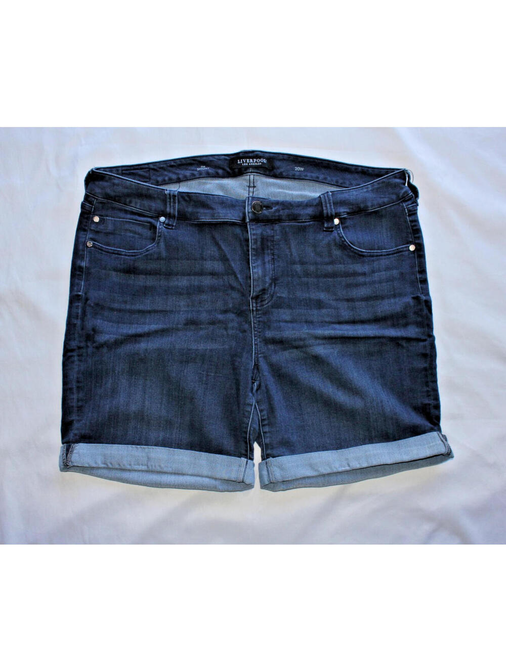 Liverpool The Short Women's Size 20W Blue Cuffed Denim Shorts